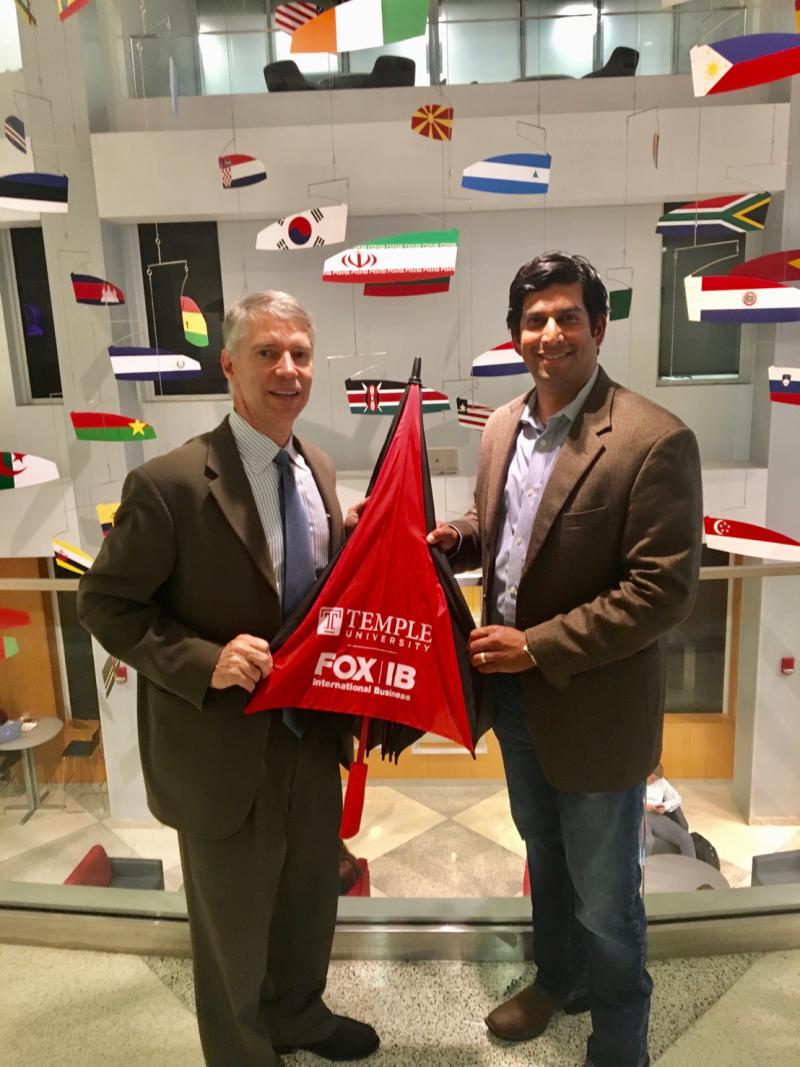Neel Daphtary speaks at Temple University’s Fox School of Business